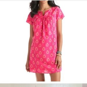 Vineyard Vines Women's Size 10 Medium Shift Dress Dark Pink Floral Paisley Print